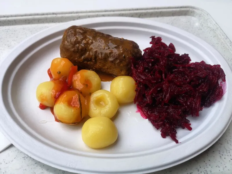 Rolada slaska - Silesian beef roulade with potato dumplings and red cabbage